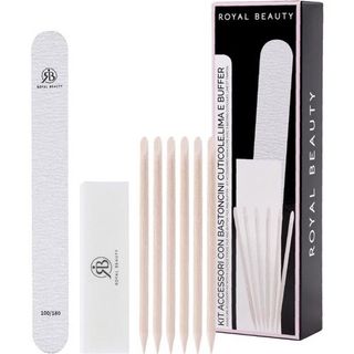 Royal Beauty Kit 6 Bastoncini Cuticole + Lima + Buffer - 000232659
