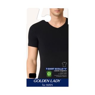 Golden Lady T-shirt Scollo V Nero Taglia 6-xl - 000063509