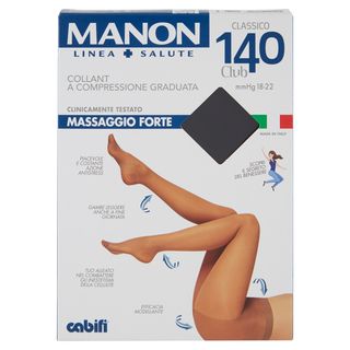 Manon Linea Salute Classico 140 Club Massaggio Forte Tg 4 Nero - 000063033