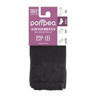 Pompea Calzino Pizzo Nero Taglia Unica 2pz - 000063275