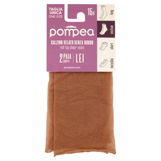 Pompea Lei Calzino Velato 15 Den Taglia Unica Polvere Dorata 2 Paia - 000063267