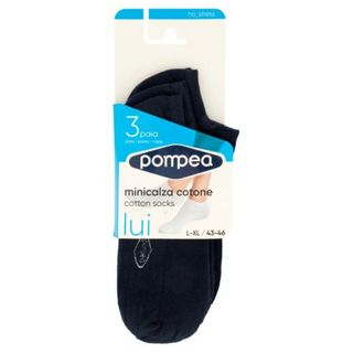 Pompea Lui Minicalza Cotone Short Nero 43/46 3 Paia - 000063576