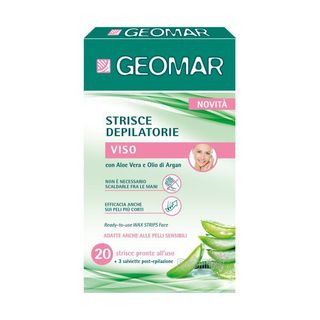 Geomar Strisce Depilatorie Viso 20 Pezzi + 3 Salviette - 000303200