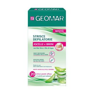 Geomar Strisce Depilatorie Ascelle E Bikini 20 Pezzi + 3 Salviette - 000303202