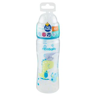 Neo Baby Biberon Plastica Collo Largo 330 Ml 4m+ Dino Blu - 000600141