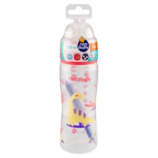 Neo Baby Biberon Plastica Collo Largo 330 Ml 4m+ Dino Rosa - 000600142