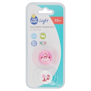 Neo Baby Light Succhietto Anatomico In Silicone Rosa 12m+ 2 Pezzi - 000700209