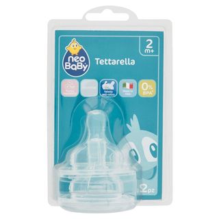 Neo Baby Tettarella Silicone Flusso Regolabile 2m+ 2 Pezzi - 000600238
