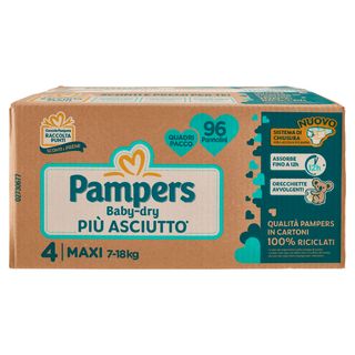 Pampers Baby Dry Maxi Quadripacco (7-18 Kg) 96 Pannolini - 000536022