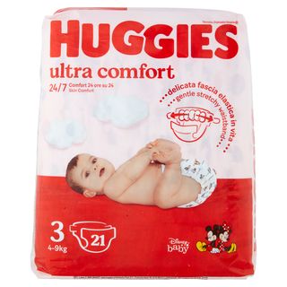 Huggies Pannolini Ultra Comfort Taglia 3 (4-9 Kg) 21 Pannolini - 000536067