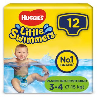 Huggies Little Swimmers Taglia 3-4 (7-15 Kg) Confezione Da 12 Pannolini Costumini - 000536400