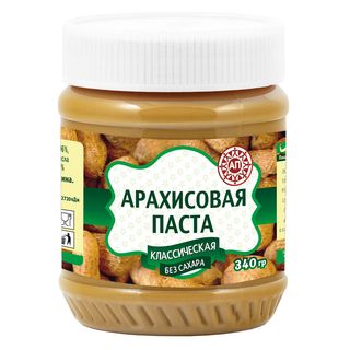 Арахисовая Паста Ап Vegan, Без Сахара 340гр