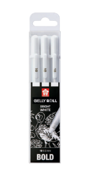 Набор Гелевых Ручек Gelly Roll 10 Белая, 3 Шт/