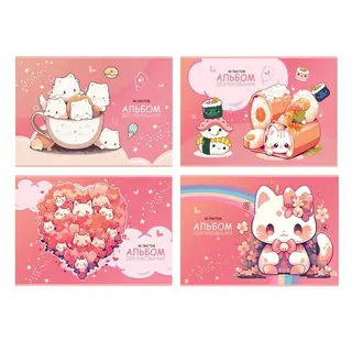 Альбом Для Рисования 40 Л., А4, На Скрепке Bg "kawaii" (1429851)