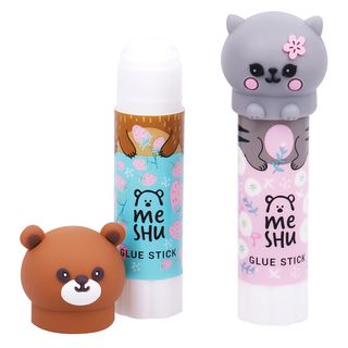 Клей-карандаш Meshu С Топпером "animals", 8г, Дисплей Бокс, Пвп, Ассорти (1456196)