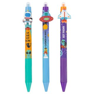 Ручка Гелевая Стираемая Автоматическая Meshu "space Adventure" Синяя, 0,5мм, Корпус Ассорти, С Топпером (1484985)