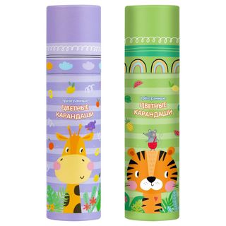 Карандаши Цветные Мульти-пульти "друзья Енота", 24цв., Трехгранные, Заточен., Тубус (1444762)