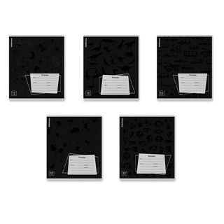Тетрадь Школьная Ученическая Erichkrause Black Pattern, 12 Листов, Линейка, Выборочный Уф-лак (1454248)