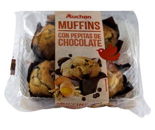 MUFFINS C/PEPITAS DE CHOCO AUCHAN 300GR