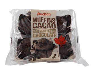 MUFFINS CACAO C/PEPITAS CHOCO AUCHAN 300GR