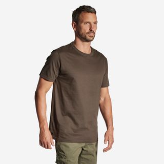 Camiseta Manga Corta Hombre Caza Solognac 100 Marron Algodon M Marron