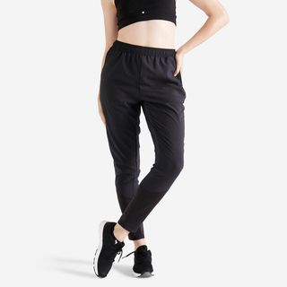 Pantalón Jogger Fitness Carrot Mujer Domyos 100 Negro Xl / W35 L31 Negro