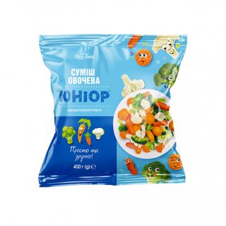 Сумiш овочeва 400 г Своя Лiнiя "Юнiоp" швидкозаморожена (P) п/eт