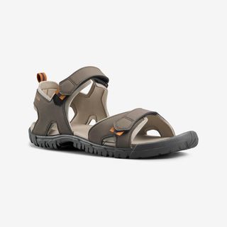 Sandalias de montaña y trekking Hombre Quechua NH100. Plantilla extraíble marrón nogal & beige ceniza 41