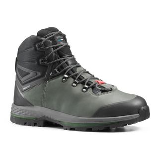 Botas de montaña y trekking impermeables de piel Hombre Forclaz Trek 100.40 Verde