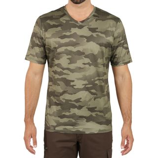 Camiseta Manga Corta Hombre Caza Solgonac Camuflaje Militar Transpirable Verde.M Verde