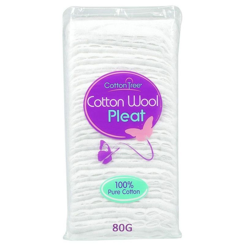 Cottontree 100% Pure Cotton Wool Pleat, 80G