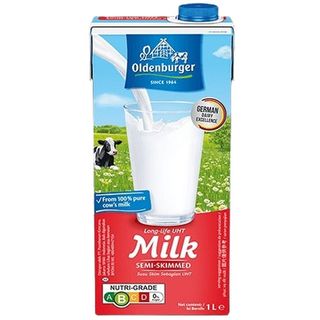 OLDENBURGER LONG LIFE SEMI-SKIMMED UHT MILK 1LTR TPK