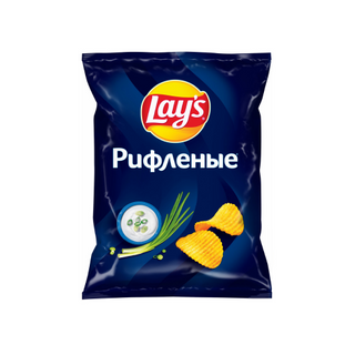 Чипсы Lay's Рифленые Сметана Лук 140гр М/уп Рф4690388111441