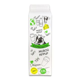 Кефир Молочный Бидончик Живой 2.5% 1л Т/пак Kz 4870202390430