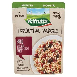 Valfrutta I Pronti Al Vapore Farro, Olive Nere, Pomodori Secchi, Capperi 220 G