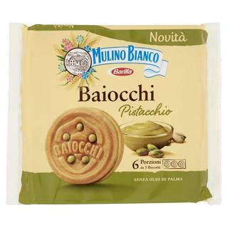 Mulino Bianco Baiocchi Biscotti Snack Farciti Con Crema Al Pistacchio 168G