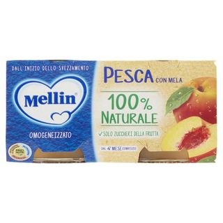 Mellin Pesca Con Mela 100% Naturale Omogeneizzato 2 X 100 G