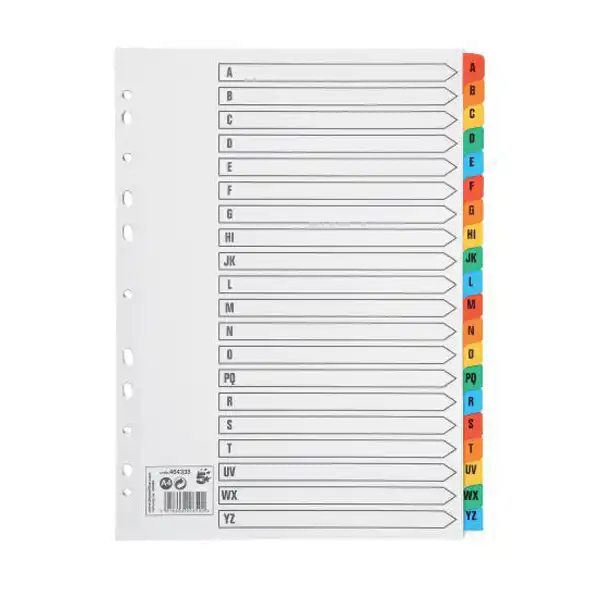 A4 File Divider 20-Index, 1 Pack