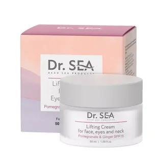 Ліфтинг-крем Для Обличчя, Очей І Шиї Dr.sea Гранат Та Імбир Spf15, 50 Мл