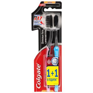 Colgate Зуб Щетка Шелковые Нити С Древесным Углем 1+1