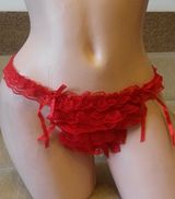 Стринги "пушистики" С Кружевом Спереди [ярко-розовый, M-l ] (22.9.3716)