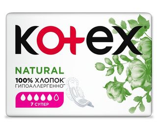 Kotex Женские Прокладки Natural Супер Гигиенические № 7 Шт