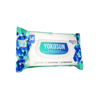 Yokosun Антибактериальные Влажные Гигиенические Салфетки П/эт Пакет № 54 Шт