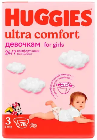 Huggies Подгузники Ultra Comfort 3 Для Девочек № 78 Шт