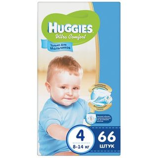 Huggies Подгузники Ultra Comfort 4 (8-14кг) Для Мальчиков № 66 Шт