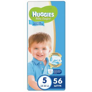 Huggies Подгузники Ultra Comfort Mega 5 (12-22кг) Для Мальчиков 56 Шт