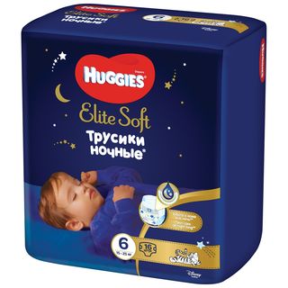 Huggies Трусики Elite Soft 6 (15-25кг) №16 Ночные