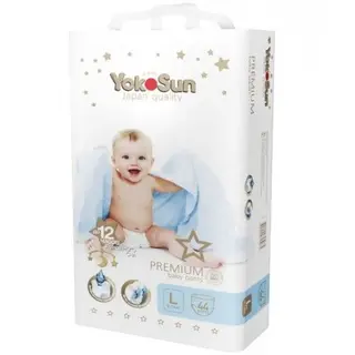 Yokosun Подгузники-трусики Premium L Для Детей 9-14 Кг П/эт Пакет № 44 Шт