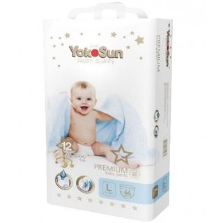 Yokosun Подгузники-трусики Premium L Для Детей 9-14 Кг П/эт Пакет № 44 Шт