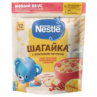 Nestle Молочная Каша Шагайка Мультизлаковая С Яблоком И С Фигурками Из Экструдированный Пшеницы С Ма